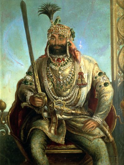 Portret van Maharaja Sher Singh, in Koninklijke Kleding door August Theodor Schoefft