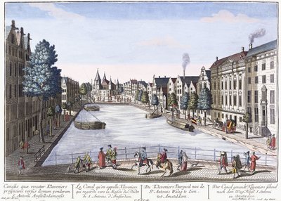 Vue van Kleveniersgracht, Amsterdam, c.1740-1770 door August Vindel
