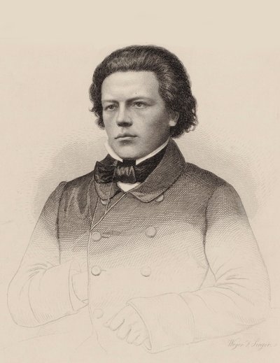 Portret van de Componist Anton Rubinstein door August Weger