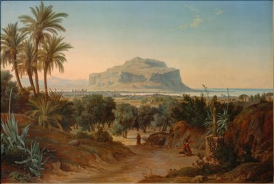 Uitzicht op Palermo en de Monte Pellegrino door August Wilhelm Julius Ahlborn