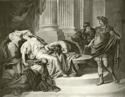 Augustus Caesar en Cleopatra door August von Heckel
