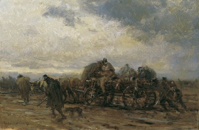 Het transport van gewonden II door August von Pettenkofen