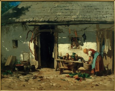 Neder-Oostenrijks Boerenhuis door August von Pettenkofen