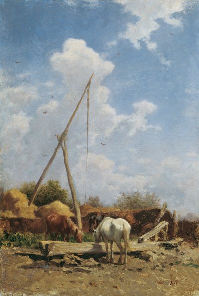 Hongaarse paardenwaterplaats door August von Pettenkofen