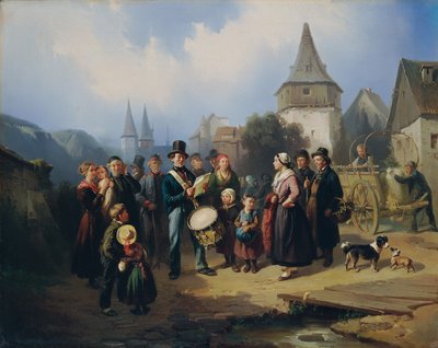 De dorpsomroeper door August von Rentzell