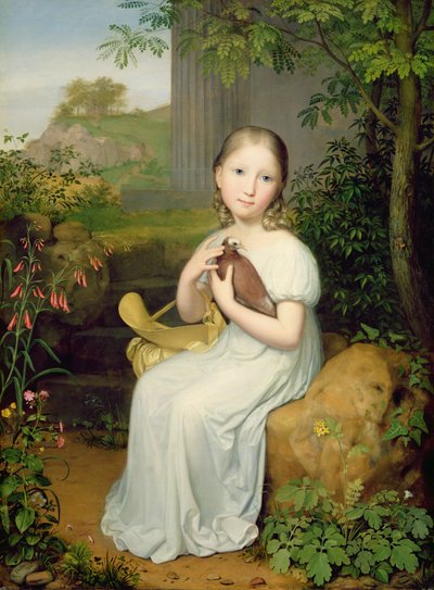 Portret van gravin Louise Bose als kind, 1820 door August von der Embde