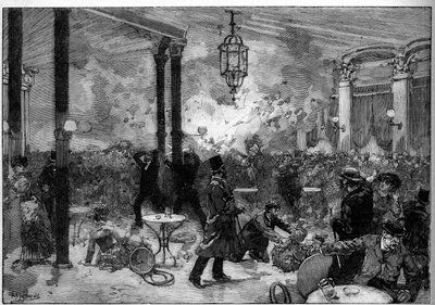 Anarchistische aanval in Lyon door Auguste (after) Gerardin