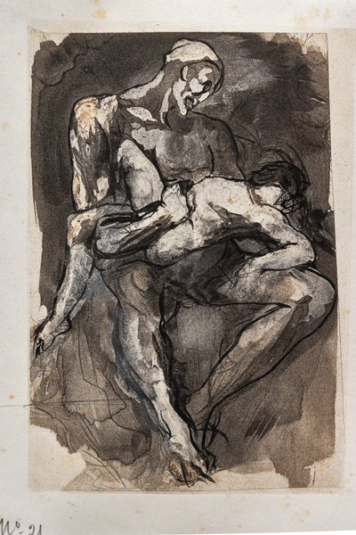 Graaf Ugolino in de gevangenis door Auguste (after) Rodin