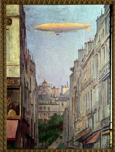 Het luchtschip republiek boven Parijs in 1909 door Auguste Alexandre Hirsch