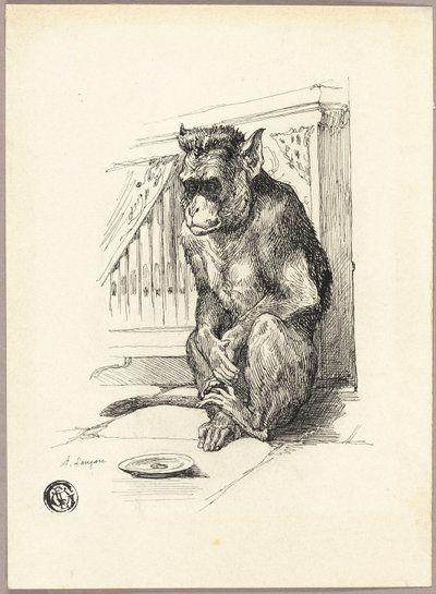 Bedelende aap door Auguste Andre Lancon