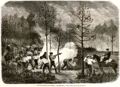 De grote brand van de Landes, het tegenvuur door Auguste Andre Lancon