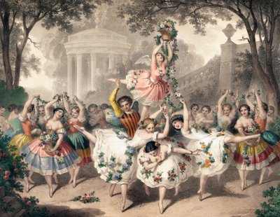 Een ballet in de Opera, door de Franse kunstenaar Pierre-Auguste Belin door Auguste Belin