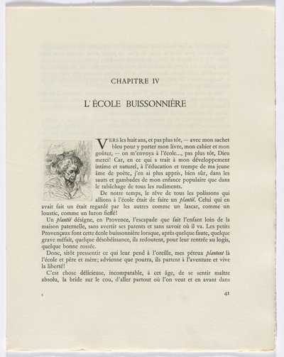 Frédéric Mistral: Mémoires et Recits van Frédéric Mistral: buste van een vrouw (pagina 41) door Auguste Brouet