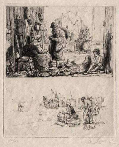 Op de Vestingwerken bij Saint-Ouen door Auguste Brouet
