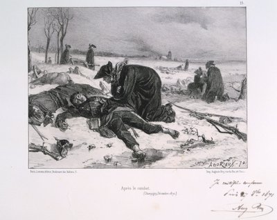 Na de Slag bij Champigny, Frans-Pruisische Oorlog, 1870-1871 door Auguste Bry