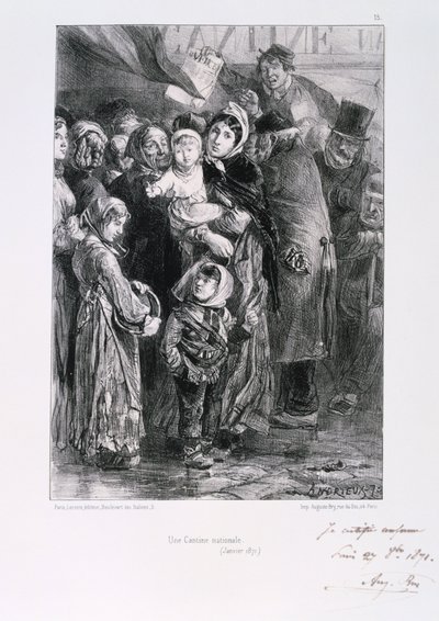 Cantine Nationale, Beleg van Parijs, Frans-Pruisische Oorlog, januari 1871 door Auguste Bry