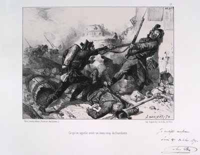 Man-tegen-man gevecht, Beleg van Parijs, Frans-Pruisische Oorlog, 1870-1871 door Auguste Bry