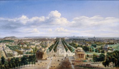 Zicht op Parijs, genomen vanaf de Arc de Triomphe de l