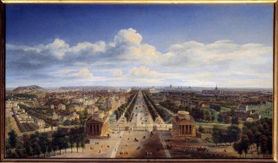 Uitzicht op Parijs vanaf de Arc de Triomphe de l
