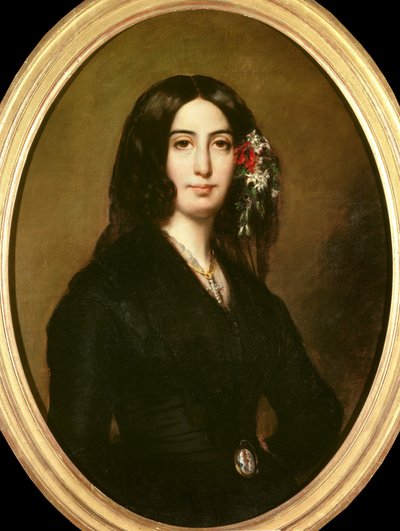 Portret van de schrijfster George Sand (1804-1876) Aurore Dupin, Baronne Dudevant. Schilderij door Auguste Charpentier (1813-1880) 1838. Parijs, Musée de la Vie Romantique door Auguste Charpentier