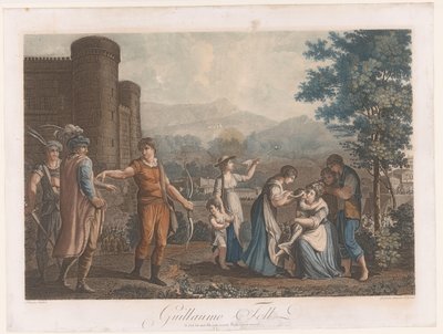 Willem Tell na het schieten op de appel door Auguste Claude Simon Legrand