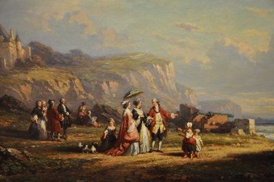Promenade sur la grève, detail door Auguste Delacroix