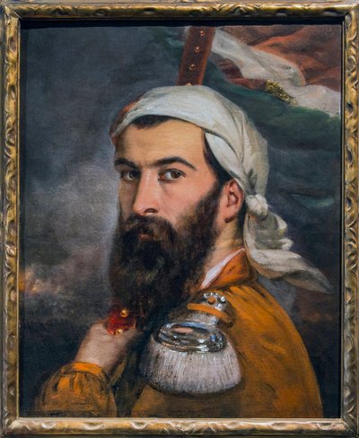 Giuseppe Garibaldi na de slag bij Morazzone 1848 door Auguste Estienne