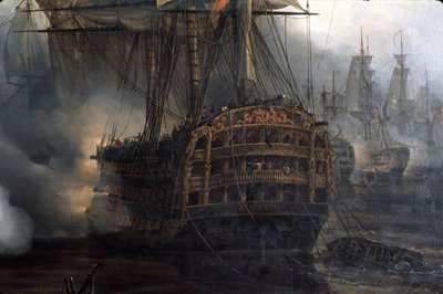 Slag bij Trafalgar (detail) door Auguste Etienne Francois Mayer