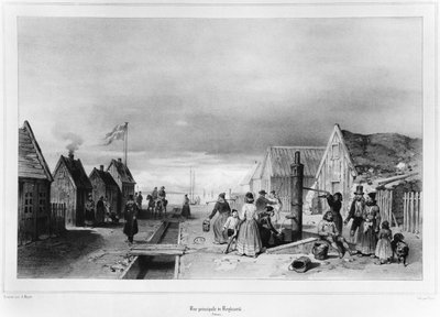 De Hoofdstraat, Reykjavik door Auguste Etienne Francois Mayer