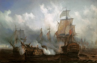De Redoutable in de Slag bij Trafalgar, 21 oktober door Auguste Etienne Francois Mayer