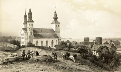 Kerk van St Mary in Wisby door Auguste Etienne Francois Mayer