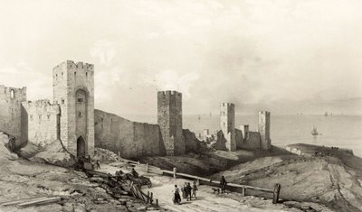 De muren van Wisby, eiland Gothland door Auguste Etienne Francois Mayer