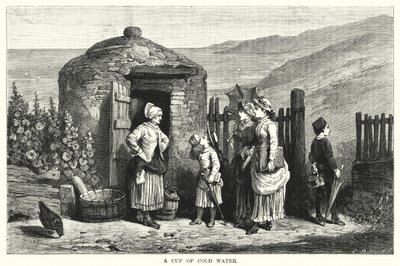 Een Beker Koud Water (gravure) door Auguste Francois (after) Laby