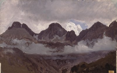 Bergen met Mist door Auguste Francois Bonheur