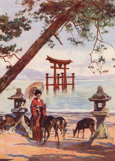 Le Torii de Miyajima, Japan door Auguste Gerardin
