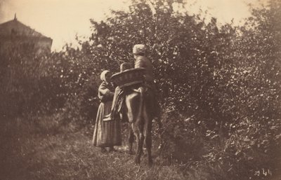 Twee vrouwen met ezel door Auguste Giraudon