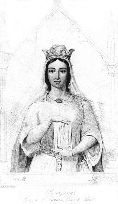 Berengaria van Navarra c1164-1230, koningin-gemalin van koning Richard I 1157-1199, 1844 door Auguste Hervieu