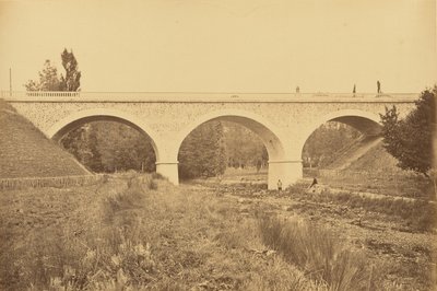 Viaduct over de Rhins, bij Pradines door Auguste Hippolyte Collard
