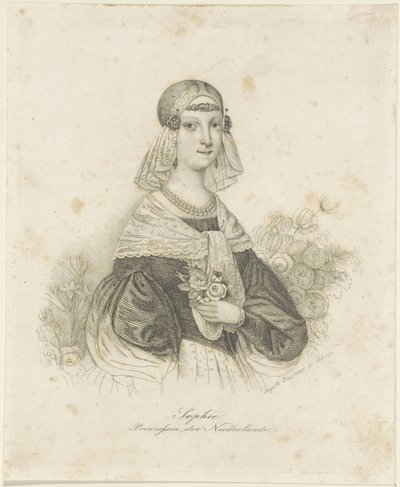 Portret van Sophie, prinses der Nederlanden door Auguste Hüssener