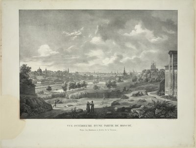Over de Jauza-rivier in Moskou, ca. 1830 door Auguste Jean Baptiste Antoine Cadolle