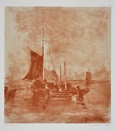 Vissersboten door Auguste Lauzet