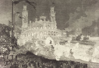 14 Juillet. Verlichting van het Palais du Trocadéro, 1883 door Auguste Lepere