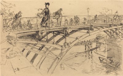 Brug der Kunsten Le pont des Arts, 1890 door Auguste Lepere
