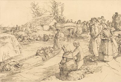 Begrafenis in het Vendeen Moeras, 1901 door Auguste Lepere