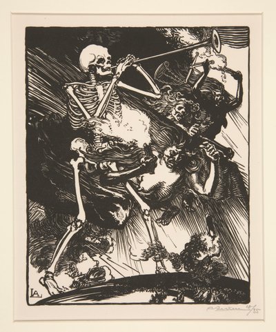 La Mort et les Passions vont fondre sur le Monde, uit La Guerre de 1914, eerste serie, nr. 7 door Auguste Lepere