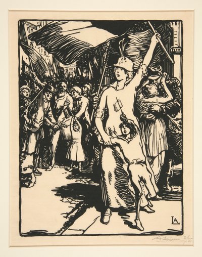 De oorlog is verklaard, uit La Guerre de 1914, eerste serie, nr. 8 door Auguste Lepere