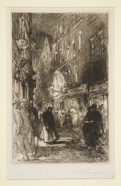 De rue Galande door Auguste Lepere