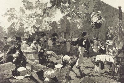 Le Cabaret du Coq de Bruyère au Bois de Meudon, 1888 door Auguste Lepere