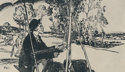 Le Paysagiste door Auguste Louis Lepère