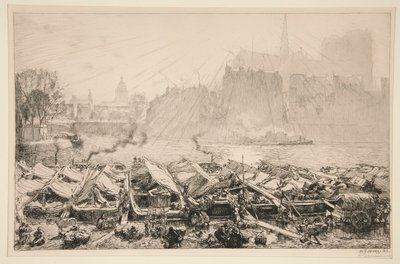Appelmarkt (Parijs) door Auguste Lepere